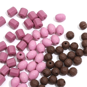 Matte ceramic beads in various shapes and earthy colors for DIY jewelry making