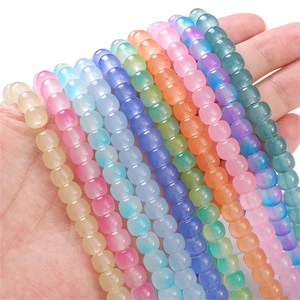 Colorful translucent glass beads with cat eye effect for DIY handmade jewelry crafts