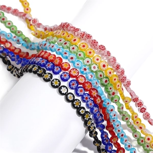 Colorful Millefiori glass flower beads for handmade jewelry DIY necklaces and bracelets