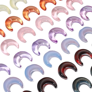 Multi-colored 8mm transparent glass crescent beads for DIY jewelry and bracelet making
