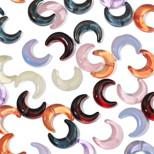 Perline di Vetro a Mezzaluna Multicolore per Creazione Gioielli DIY Bracciale Collana Accessori 15x12mm Perline Distanziatrici