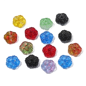 Cuentas de flores transparentes de 15 mm en vidrio para creación de joyas y accesorios DIY