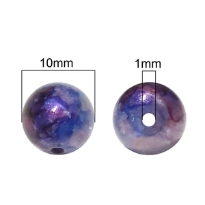 Perles en verre rondes Aurora violettes 10mm pour la fabrication de bijoux DIY