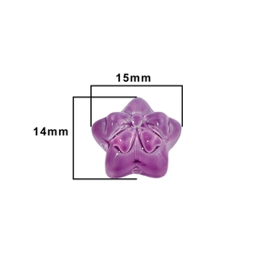 Purple flower resin beads 15mm x 14mm for DIY hairpins and earrings jewelry making