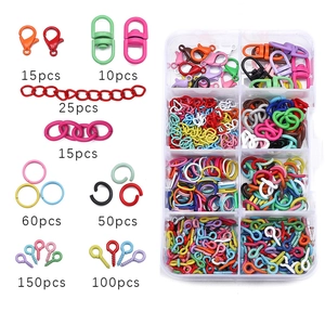Kit de accesorios de joyería DIY de colores con cierres de langosta y anillas