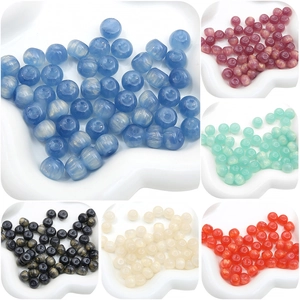 Starry resin round beads in six colors for DIY handmade jewelry and accessory making