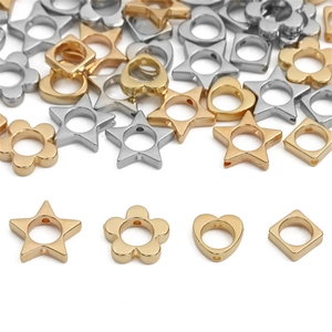 Golden and silver CCB plastic star heart flower beads for DIY necklace bracelet jewelry