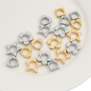 CCB Plated Plastic Star Heart Flower Square Beads For DIY Jewelry Making Bracelet Necklace Earrings Handmade Accessories