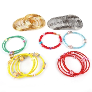 Alambre de acero con memoria en oro y plata para crear pulseras y collares de cuentas