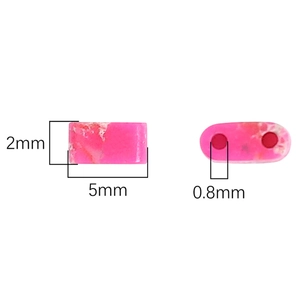 Perle rettangolari rosa marmorizzato 5x2mm con doppio foro 0.8mm per gioielli fai da te