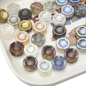 Colorful aurora aurora glass flower spacer beads for DIY jewelry and hair accessories