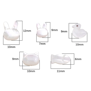 Natural white mother of pearl shell animal charms for DIY bracelet and jewelry making