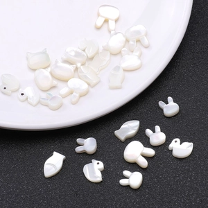 Natural Mother Of Artificial Pearl Animal Shape Beads For Jewelry Making White Shell Rabbit Fish DIY Bracelet Necklace Accessories
