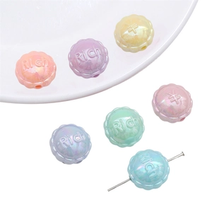 Perles en acrylique colorées avec bord festonné et relief Rich pour bijoux personnalisés