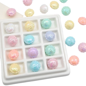 Détails de perles en acrylique colorées avec texture citrouille et lettrage Rich