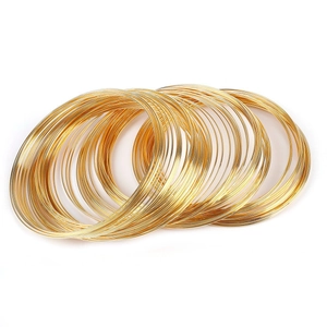 Multiple layered bright gold memory steel wire loops for DIY handmade bracelet jewelry
