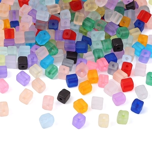 Frosted colorful glass cube seed beads for DIY necklace and bracelet jewelry making