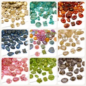 Perles En Vrac En Acrylique De Style Mixte Peintes En Or Rétro Matériaux De Fabrication De Bijoux DIY Pour Bracelet Collier