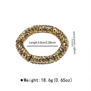 Detailed view of leopard print acrylic bangle showing 5.8cm diameter and 1.3cm thickness