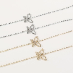 Elegant gold and silver butterfly body chains with crystal rhinestones for women