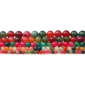 Natural colorful agate crackle beads for DIY jewelry making in various sizes