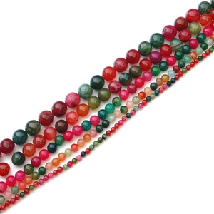 Mixed color cracked agate round beads in various sizes for DIY jewelry making