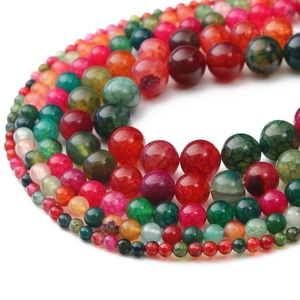 Colorful dragon vein agate round beads for DIY jewelry making in multiple sizes
