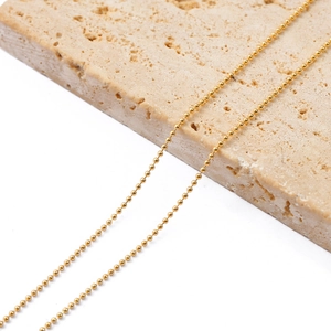 Polished 18K gold plated ball chain necklace DIY jewelry material for elegant design