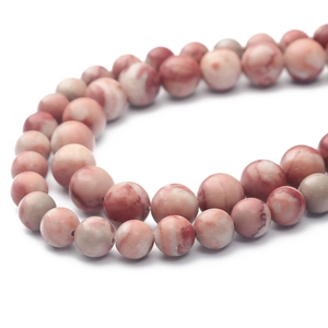 Handmade natural pink marble stone beads for DIY jewelry necklaces and bracelets