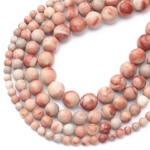 Natural round pastel stone beads in multiple sizes for DIY jewelry making and necklaces