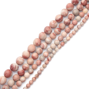 Natural pink marble stone loose beads for DIY jewelry making in multiple sizes