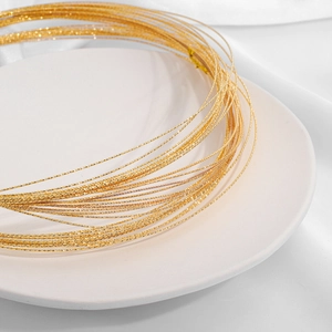 Filo di Rame Placcato Oro 18K Con Texture Taglio Diamante per Creazione di Gioielli Fai da Te Perline Artigianato Minimalista