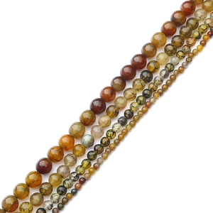 Perle di agata di fuoco marroni in varie dimensioni per creazione gioielli e braccialetti