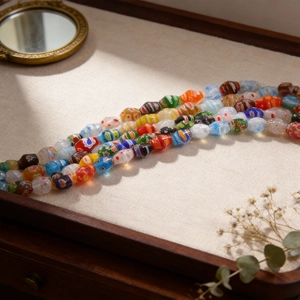 Millefiori Glass Beads Mixed Color Floral Pattern Bell Shape Lampwork Loose Beads For DIY Jewelry Bracelet Necklace Making