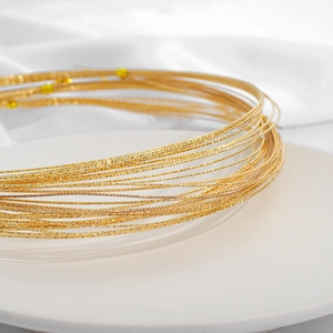 Filo di rame strutturato placcato oro 18K per gioielli fai da te con dettagli a spirale