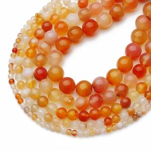 Perline tonde in agata rossa naturale da 4 mm a 12 mm per la creazione di gioielli fai da te