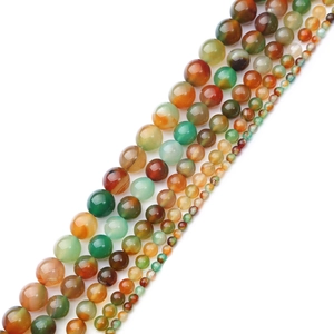 Polished natural dyed peacock agate round beads for DIY jewelry making in various sizes