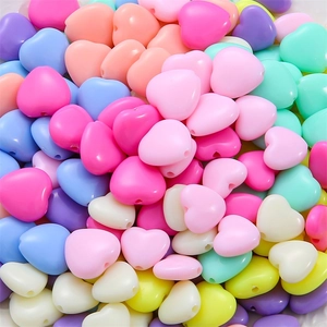 Perles de Coeur en Acrylique Macaron Perles en Vrac Colorées pour la Fabrication de Bijoux DIY Bracelet Collier Porte-Clés