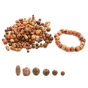Natural wenge wood beads collection with assorted patterns for DIY jewelry making