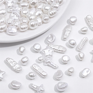 Perles d'imitation ABS blanches irrégulières en forme d'étoile et croix pour bijoux