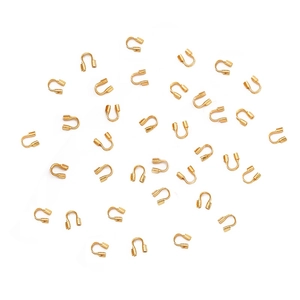 Protectores de hilo en forma de U bañados en oro 18K para creación de joyería DIY