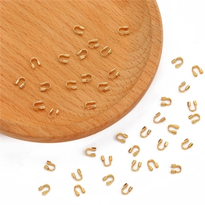 Protectores de hilo en forma de U bañados en oro 18K para creación de joyería