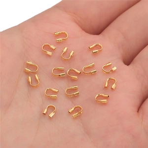 Protectores de hilo en forma de U bañados en oro de 18K para crear joyas DIY y brazaletes