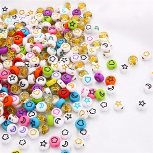 Colorful mixed acrylic star and moon beads for DIY bracelets and necklaces making