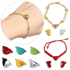 Chiusure magnetiche colorate a forma di cuore per bracciali e collane fai-da-te