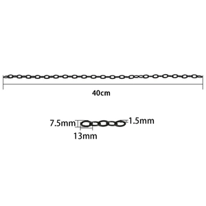 Catena DIY nera in acrilico 40cm con maglie 13x7,5mm per gioielli fatti a mano