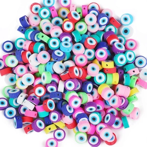 Perles colorées evil eye en pâte polymère pour la création de bijoux et bricolage