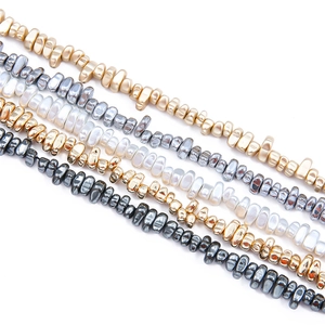 Fünf Stränge unregelmäßiger Hämatitperlen in Gold, Silber und Gunmetal für DIY-Schmuckherstellung