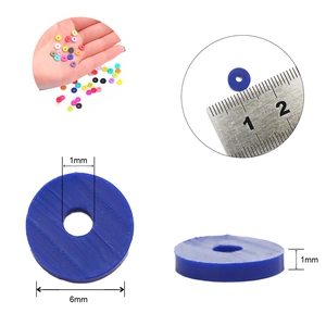 6mm bunte Polymer-Ton-Perlen-Set mit Größenangaben für DIY Schmuckherstellung