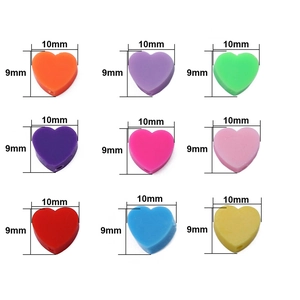 Set of colorful 10mm heart-shaped acrylic beads for DIY handmade jewelry crafting